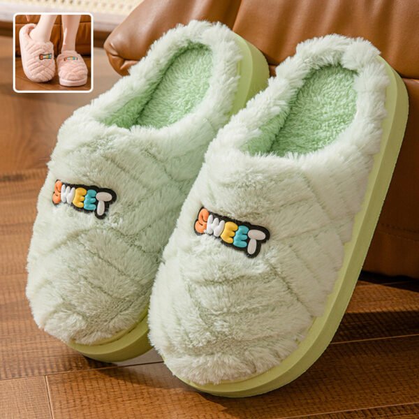Sweet Home Slippers Winter Warm Thick Bottom Non-slip Cotton Slippers For Men Women Couple Indoor Dormitory House Shoes